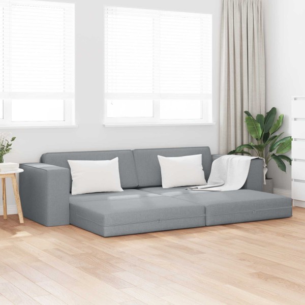 Sofa bed Light gray fabric 245 x 78 x 77 cm