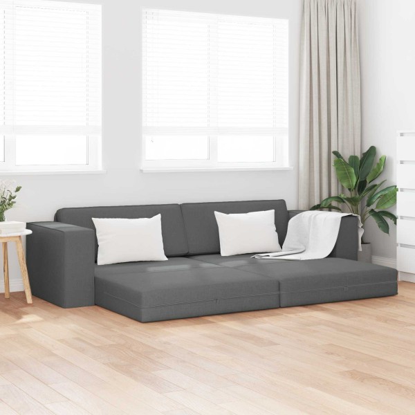 Sofa bed Dark gray fabric 245 x 78 x 77 cm