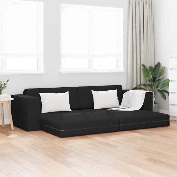 Sofa lova Juoda 245 x 78 x 77 cm audinys