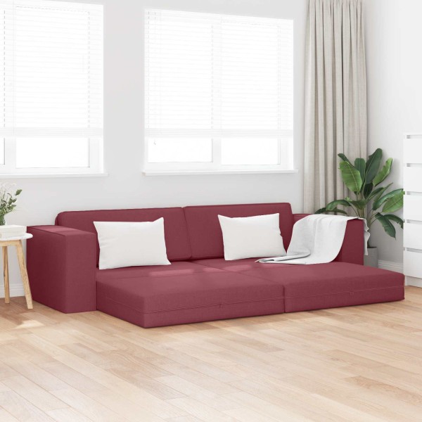 Sofa bed Wine red 245 x 78 x 77 cm fabric