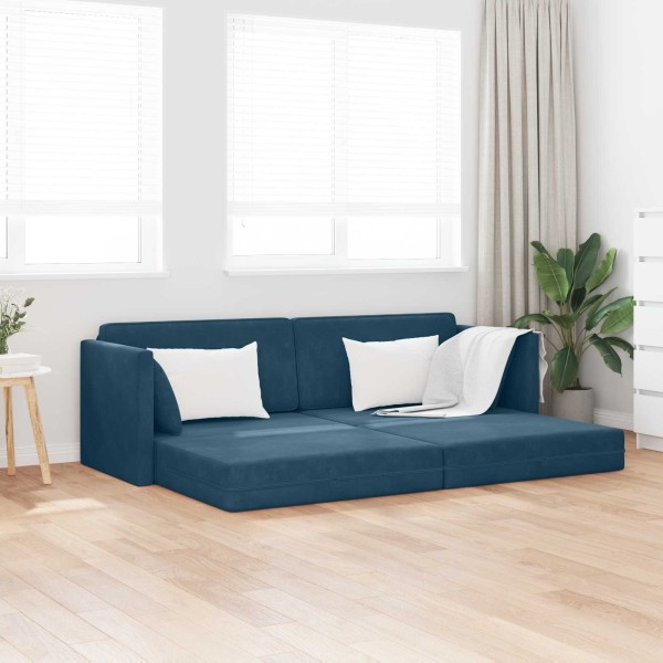 Floor sofa bed Blue 213 x 70 x 77 cm Velvet