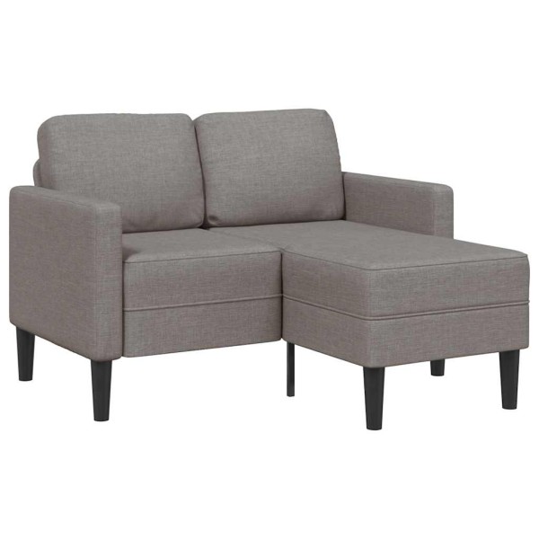 2-seater sofa with chair L-shaped taupe 125 cm fabric