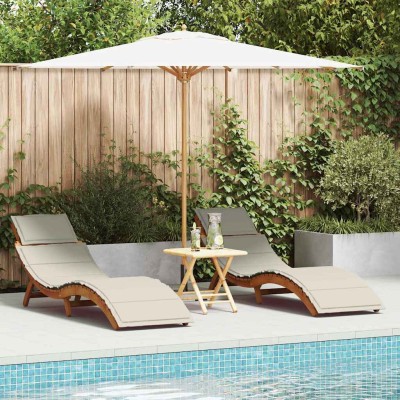 Sun lounger 2 pcs Creamy...