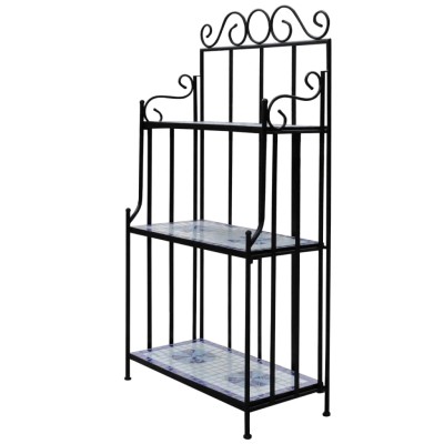 Plant stand, blue and white...