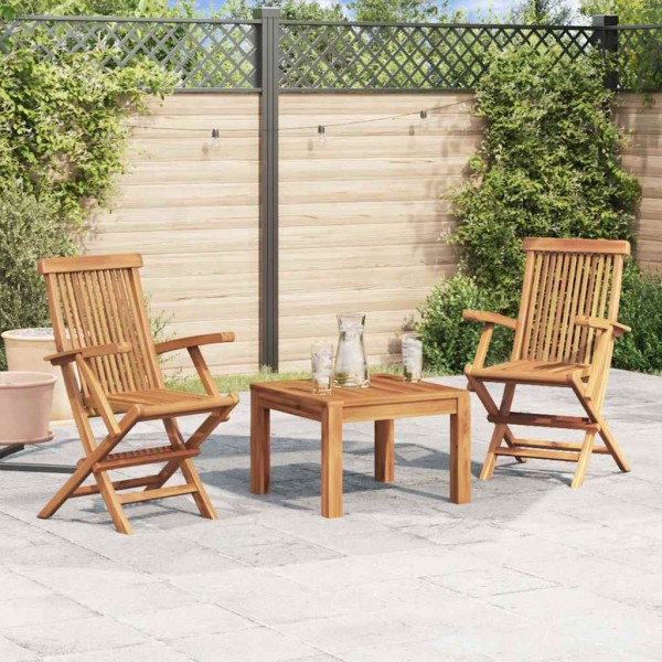 Folding garden chairs, 2 pcs., teak