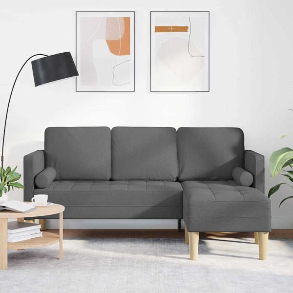 Sofa set with pillow Dark gray Polyester