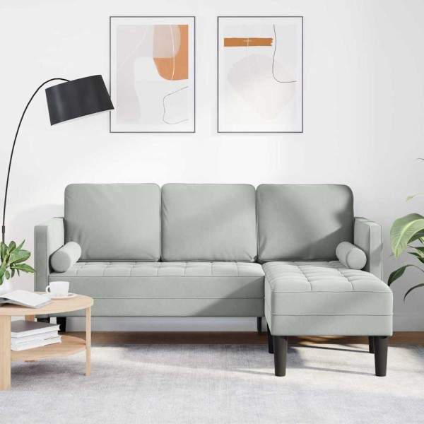 Sofa set with pillow Light gray Polyester
