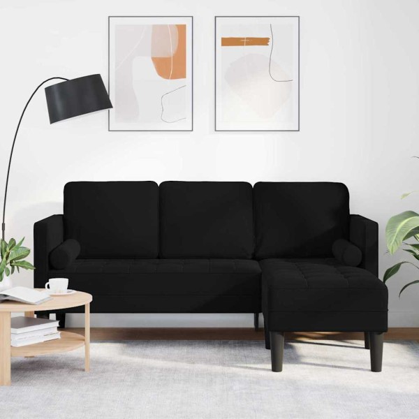 Sofa set with pillow Black Polyester