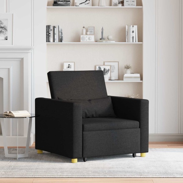 Pull-out sofa-bed single Black 90 x 165 x 87 cm