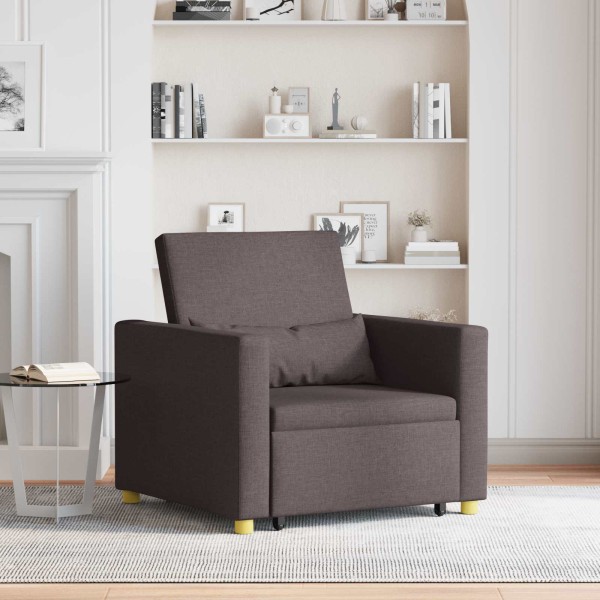 Pull-out sofa-bed single Dark brown 90 x 165 x 87 cm