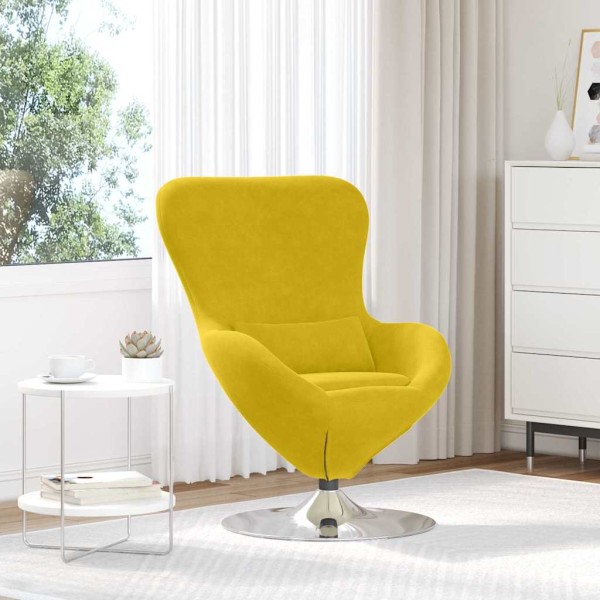 Egg-shaped armchair Yellow Velvet