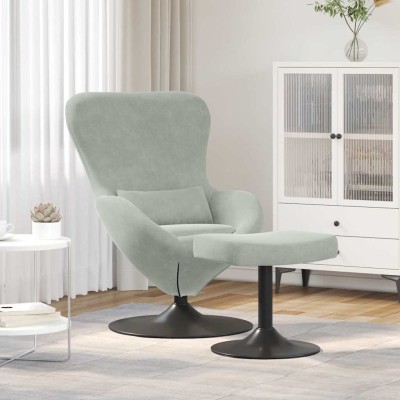 Egg chair with pouf Light...