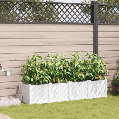 Garden pot 4 pcs White Steel