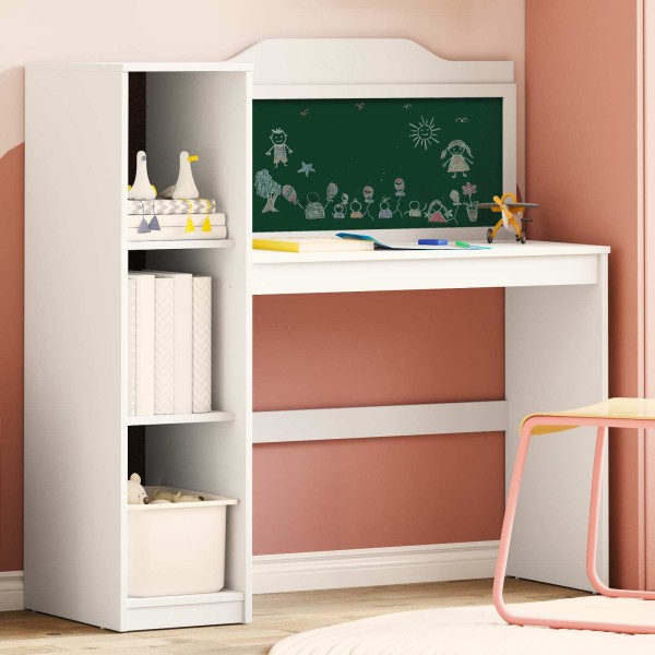 Table with open storage and chalk with shelf ROROS White