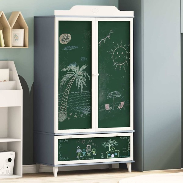 Black writing wardrobe ROROS Gray and white 90 x 45 x 165 cm