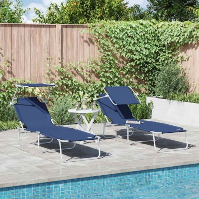 Sun lounger 2 pcs Blue 58 x...