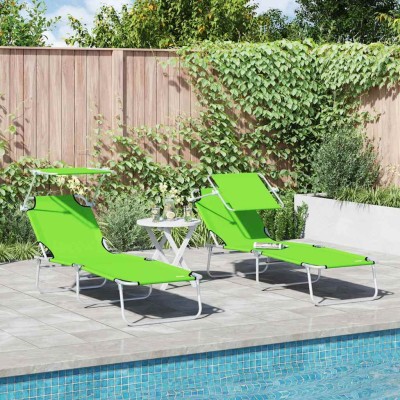 Sun lounger 2 pcs Green 58...