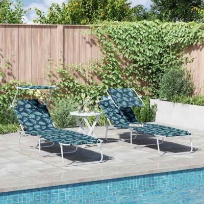 Sun lounger 2 pcs Green 58...