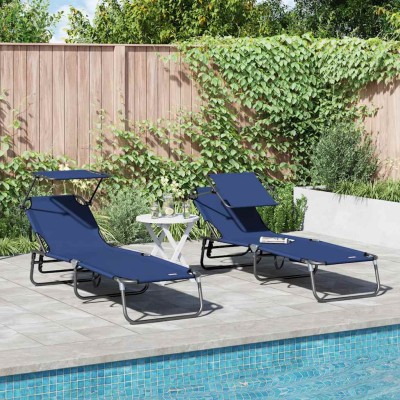 Folding bed 2 pcs Blue 190...