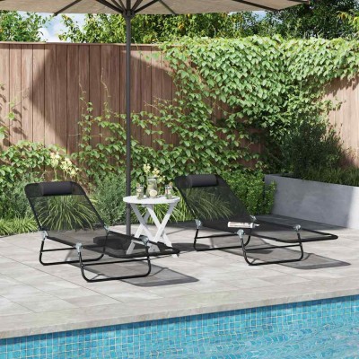 Folding bed 2 pcs Black 182...