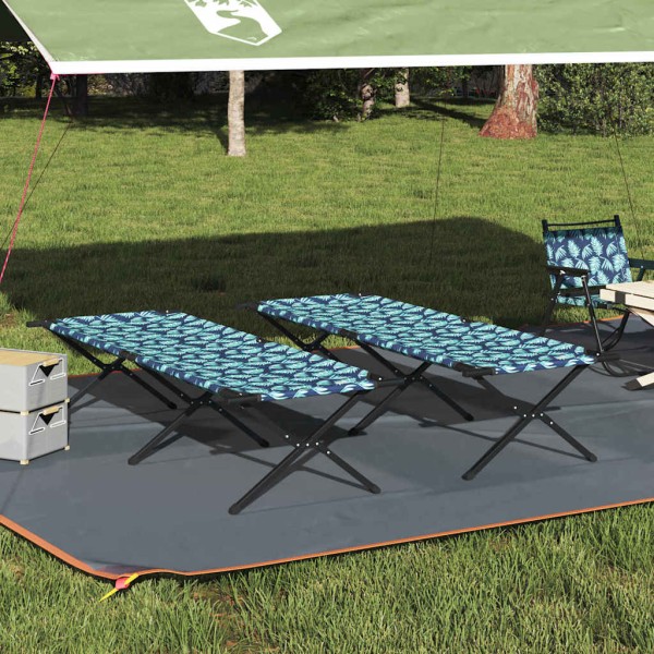 Folding Camping Bed Leaf 2 pcs Forest 210 x 80 x 46 cm
