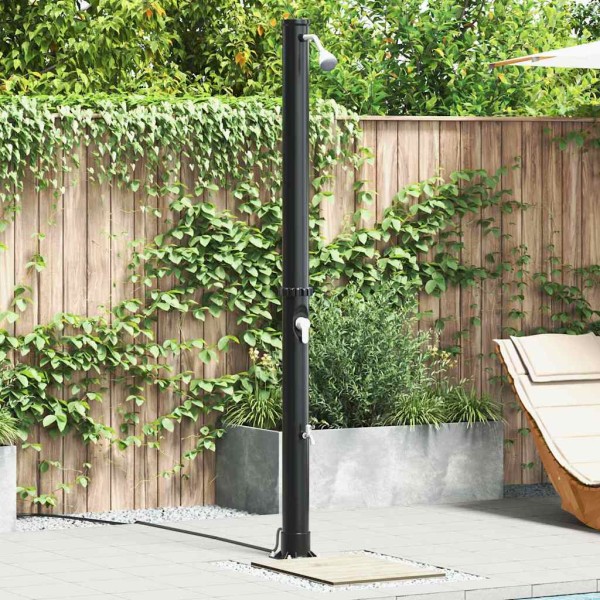 Outdoor solar shower Black 217 cm PVC and aluminum