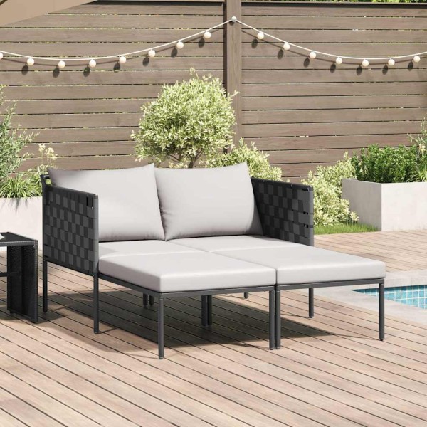 Sun lounger with pillow Anthracite 153 x 115 x 69.5 cm