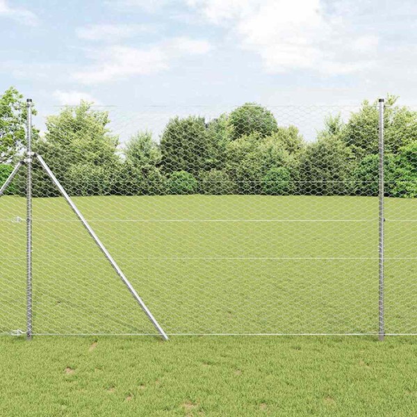 Hexagonal fence Silver 1.6 x 100 m Galvanized steel