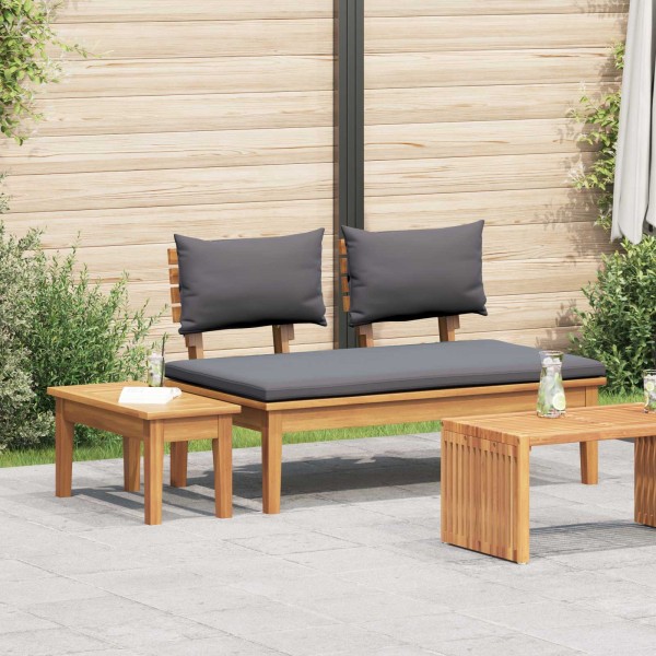 Garden bench and table set 2 pcs Gray and brown