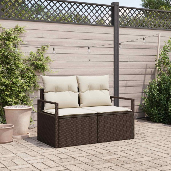 Garden sofa with pillow 120 x 62 x 69 cm polyrattan