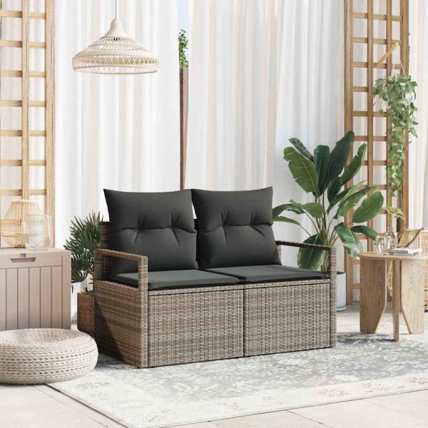 Garden sofa with pillow 120 x 62 x 69 cm polyrattan