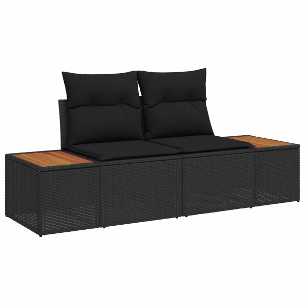 Garden sofa Black 184 x 62 x 85cm polyrattan