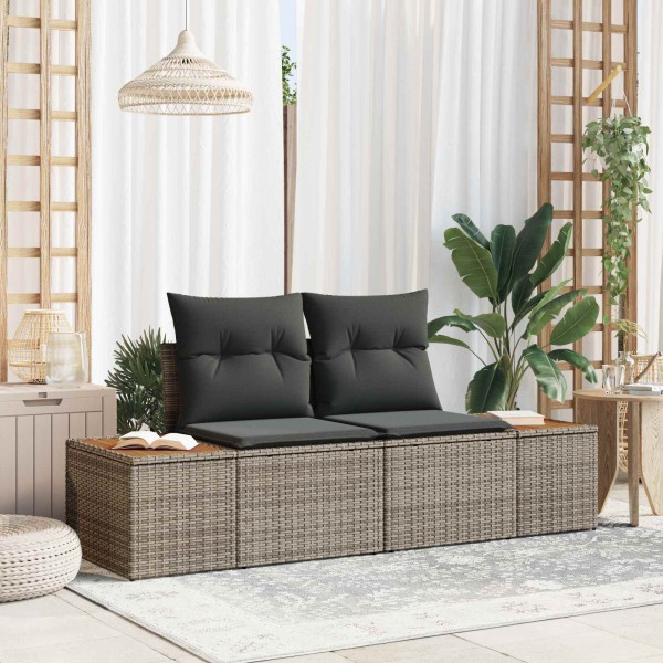 Garden sofa Gray 184 x 62 x 85 cm polyrattan