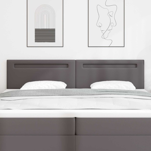 LED headboard Gray 200 cm Artificial leather