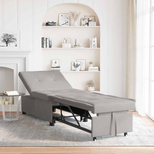 Pull-out sofa-bed Light gray 194 x 67 x 82 cm
