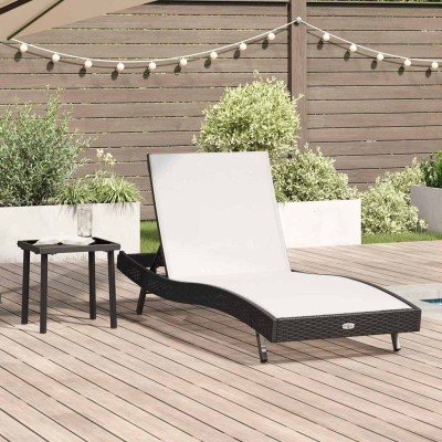 Sun lounger 2 pcs Black and...