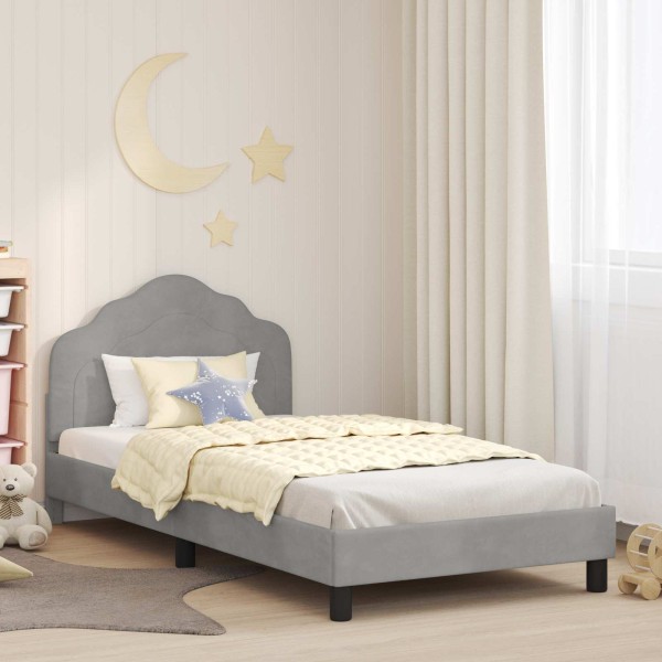 Children's bed structure with headboard Light gray