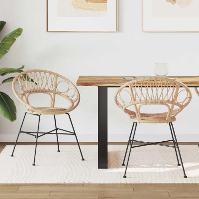 Dining chair 2 pcs Rattan...