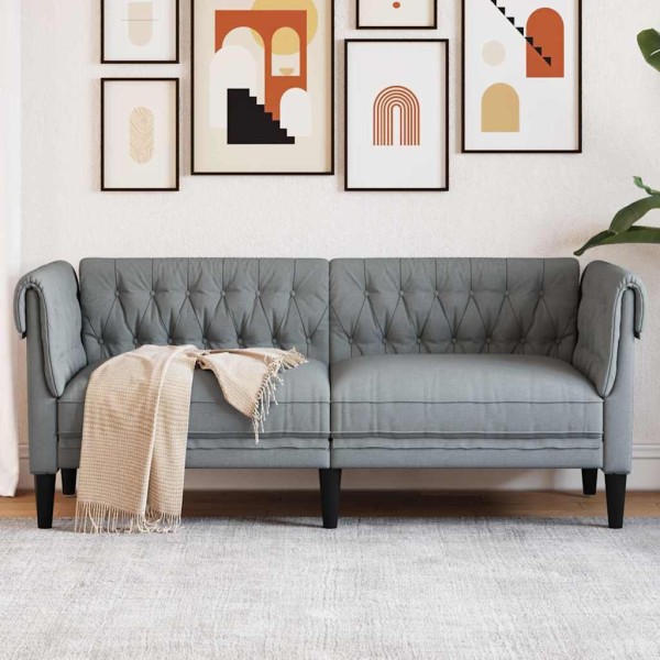 Sofa Light gray 182.5 x 74.5 x 74.5 cm Polyester