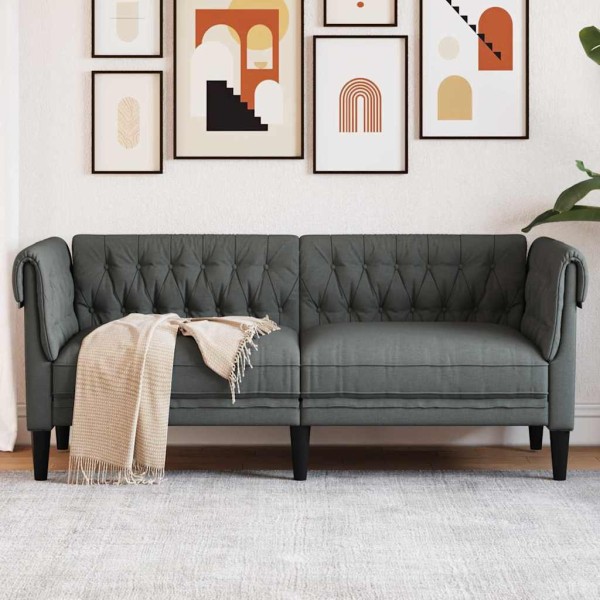 Sofa Dark gray 182.5 x 74.5 x 74.5 cm Polyester