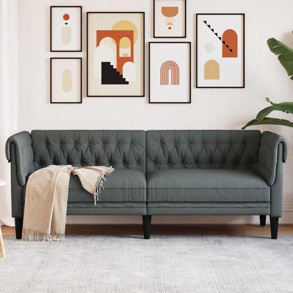 Sofa Dark gray 201.5 x 74.5 x 74.5 cm Polyester
