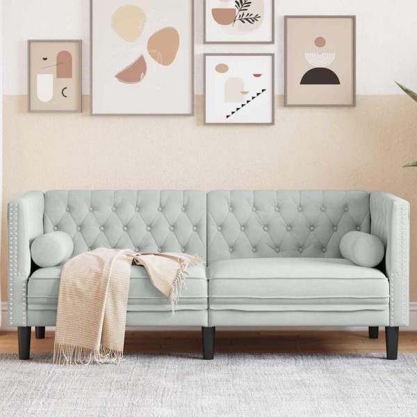 Sofa Light gray 174 x 74.5 x 70.5 cm Velvet