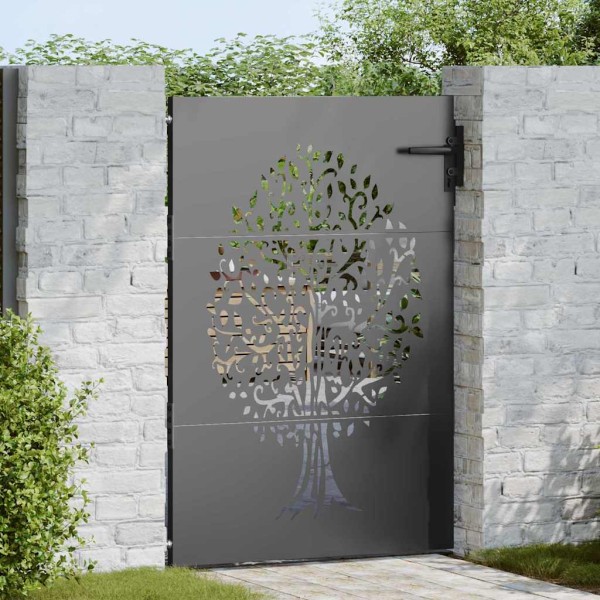 Garden gate Black 85 x 150 cm Powder coated steel