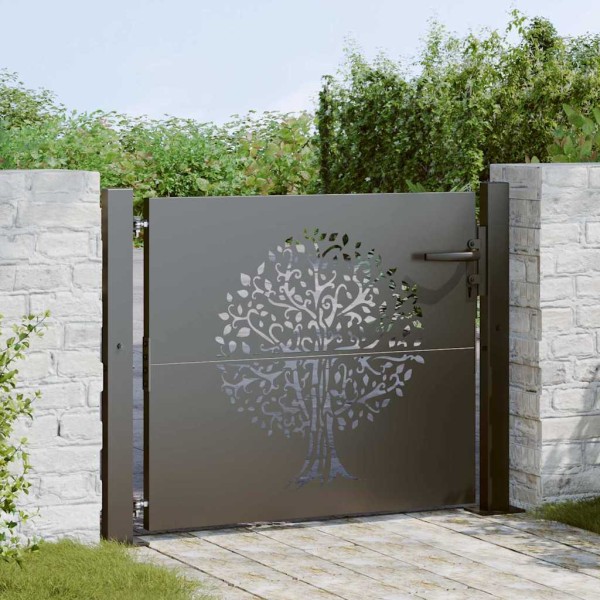 Garden gate with lock Black 110 x 105 cm