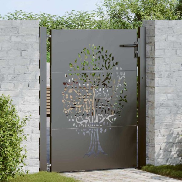 Garden gate with lock Black 110 x 155 cm
