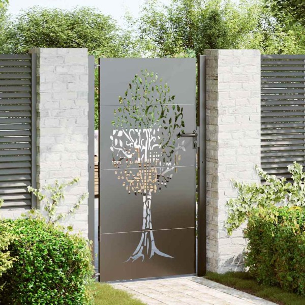 Garden gate with lock Black 110 x 205 cm