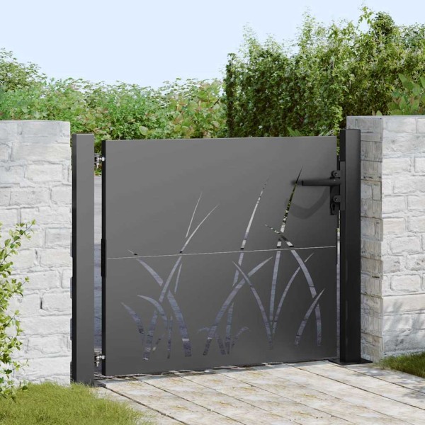 Garden gate with lock Black 110 x 105 cm