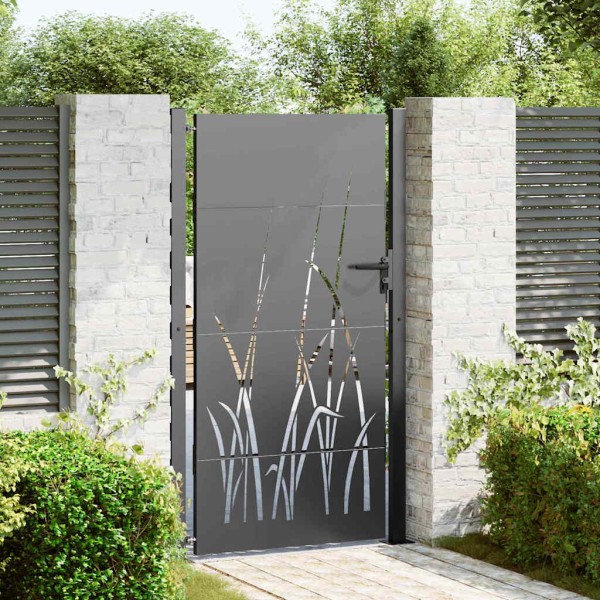 Garden gate with lock Black 110 x 180 cm