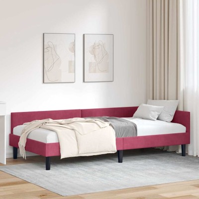 Corner bed frame Wine red...