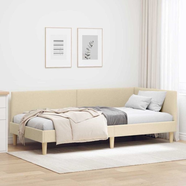 Corner bed structure Cream 100 cm x 200 cm